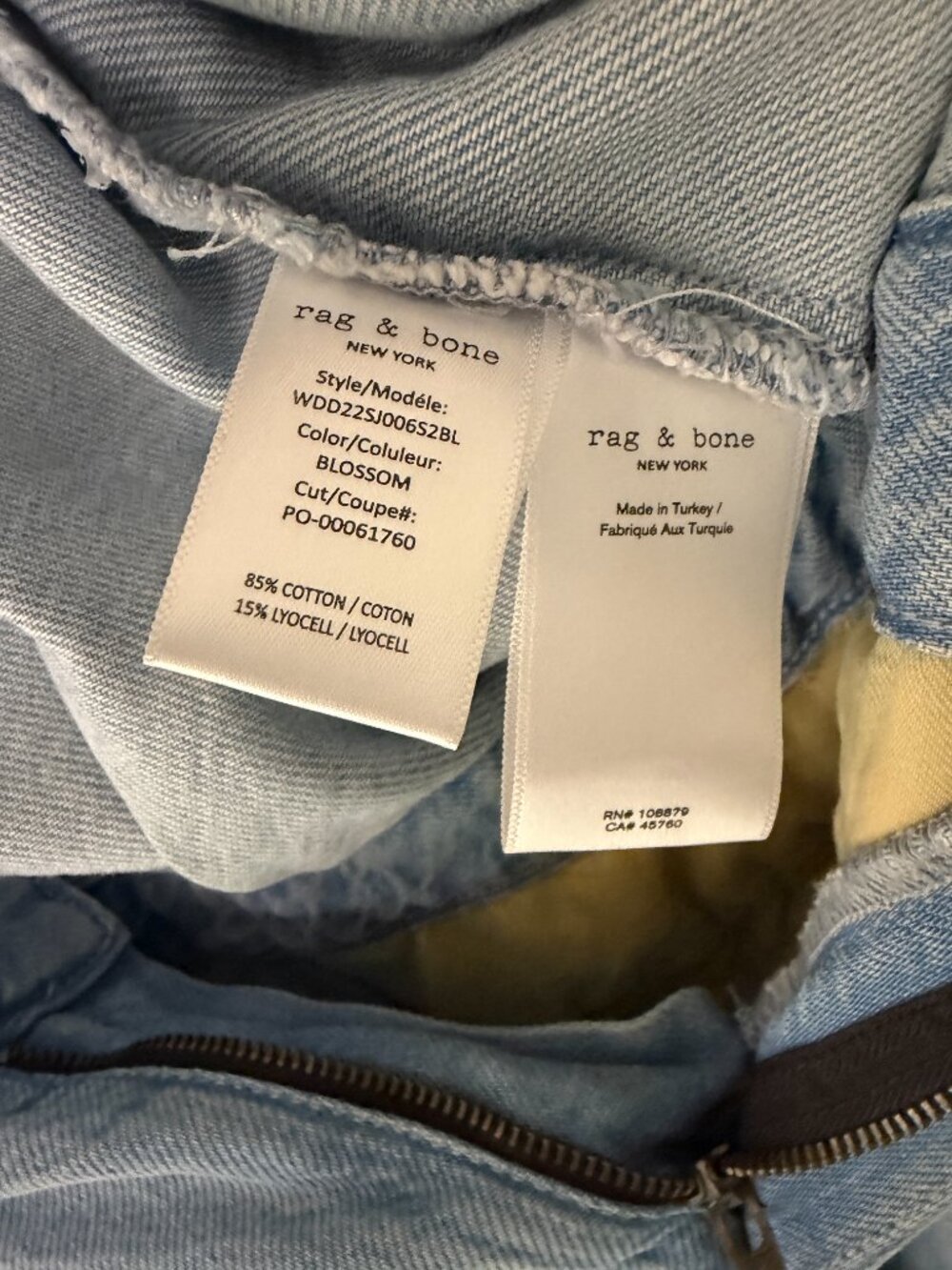 NWOT Rag & Bone Denim Utility Romper- XS- Blue Belted Short Sleeve- MSRP $398 - Picture 12 of 15